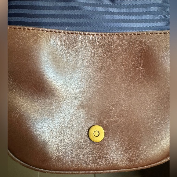 J. Crew Classic Small Saddle Bag in Brown Leather Cross Body Outside Pocket EUC - Picture 17 of 17